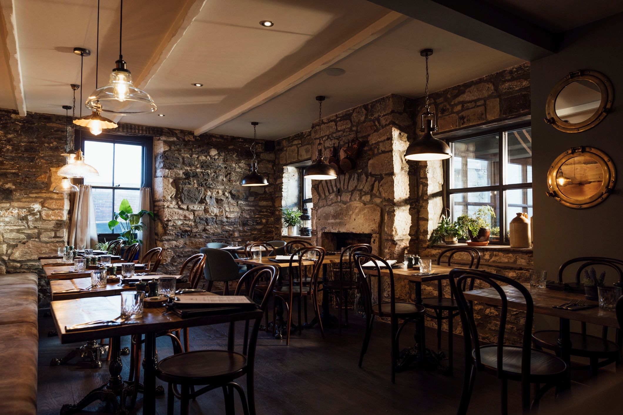 Rustic restaurant dining interior